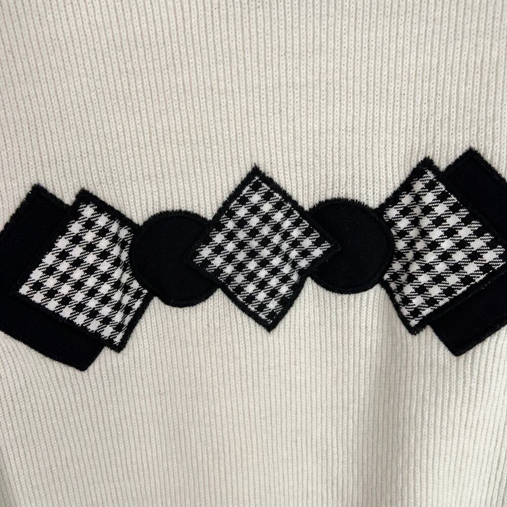 Vintage Dividends Off White Collared Sweater Small - Picture 5 of 8